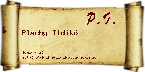 Plachy Ildikó névjegykártya